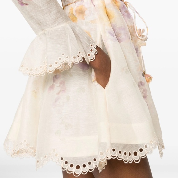 Zimmermann Pastel Floral Dress with Lace Details - Picture 8 of 9